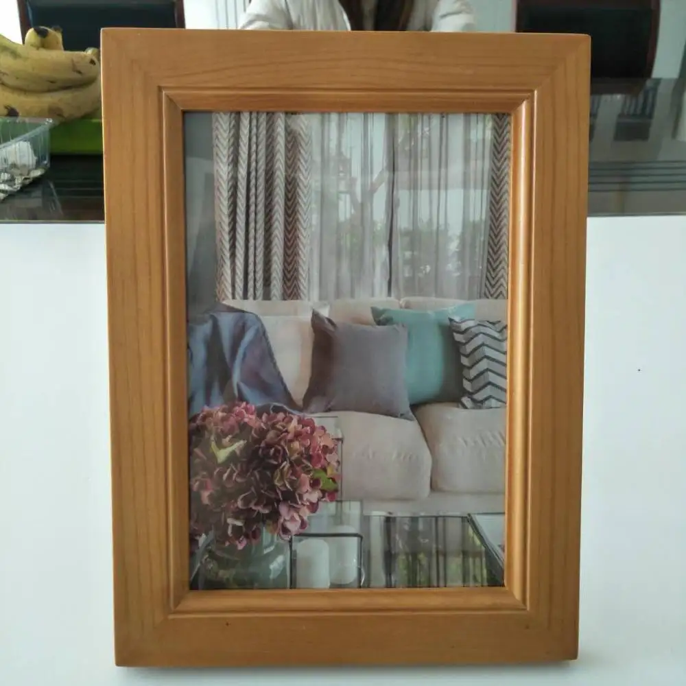 Cornice in legno massello photo frame con cavalletto per tavolo