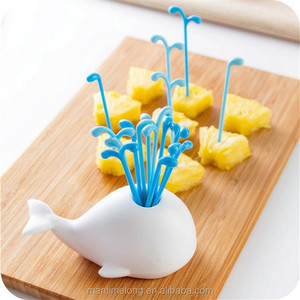 1 ensemble de fourchettes à fruits fantaisie en forme de <span class=keywords><strong>baleine</strong></span>, ustensiles de fête en plastique, modèle Baleen Spouting mtl - Product Image 5