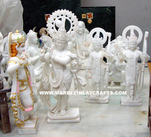 Hermosa Estatua de Krishna, Ídolo de Mármol de Krishna, Murti de Mármol de Krishna - Product Image 1
