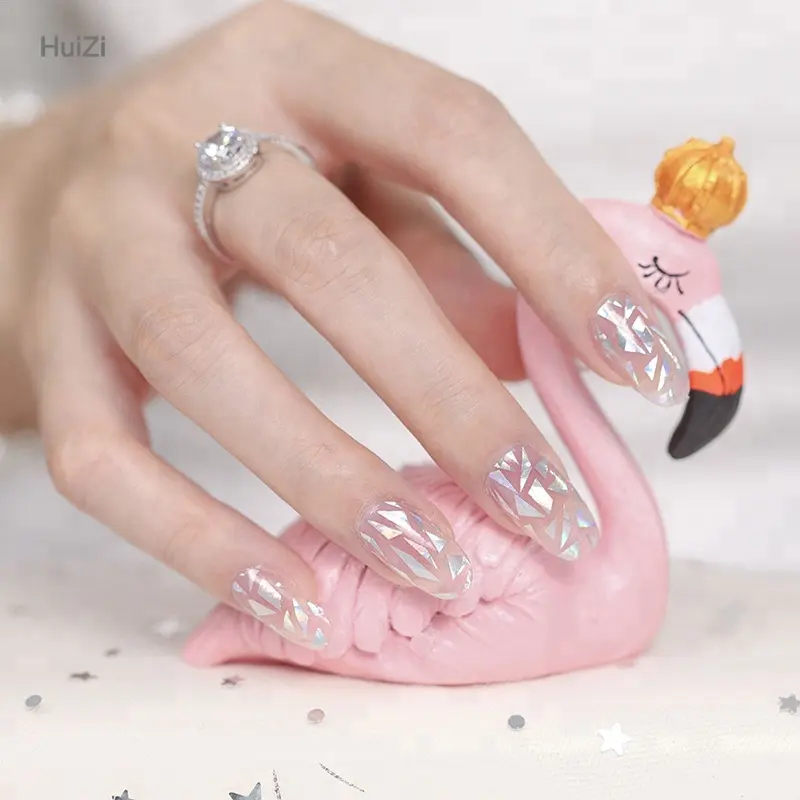 custom high quality glitter nail foil sticker huizi nail wraps 2023