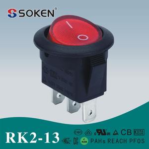 Soken 12 V SPST OFF 3 P <span class=keywords><strong>I</strong></span>/O <span class=keywords><strong>i</strong></span>şıklı yuvarlak Tekne Rocker anahtarı CQC TUV UL t85 - Product Image 1