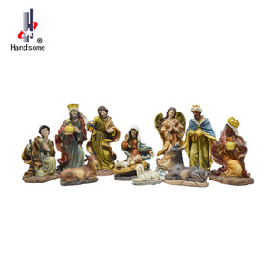 Ensemble de crèche en polyrésine de haute qualité sculpté à la main scène de berceau de <span class=keywords><strong>noël</strong></span> houx famille Sculpture modèle de <span class=keywords><strong>noël</strong></span> religieux en plein air - Product Image 5