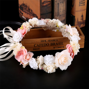Corona <span class=keywords><strong>de</strong></span> <span class=keywords><strong>flores</strong></span> <span class=keywords><strong>para</strong></span> mujer, diadema <span class=keywords><strong>para</strong></span> fiesta, boda, niña, flor, cuero, cinta elástica, diadema <span class=keywords><strong>de</strong></span> <span class=keywords><strong>flores</strong></span>, corona, 2018 - Product Image 3