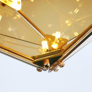 Lampe suspendue en verre à la forme d'ampoule, Design Unique, style européen, luminaire décoratif d'intérieur, disponible en noir, en gris et en ambre - Product Image 6