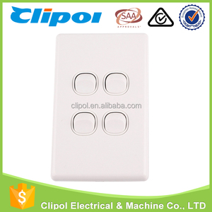 Hôtel lumière commutateurs pc argent imprimé switch panel 4 gang verticale électrique interrupteur d'éclairage de mur - Product Image 1