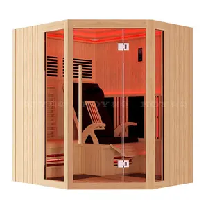 23-L4 hotsale madeira Cicuta infravermelho distante sala de sauna seca sauna com sauna cadeira de massagem