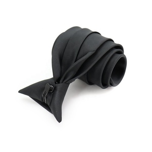 Mens Polyester Woven Black Security <strong>Ties</strong> Student School Custom Logo <strong>Clip</strong> <strong>on</strong> Neck <strong>Tie</strong> - Product Image 3