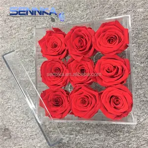 2018 Florist liefert hohe Qualität Bester Preis Multi Color Preserved Cut Frische Blume Hochzeits dekor Runde Blumen kasten