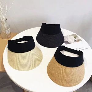 Beach Fashion Custom Sun Visor Cap <strong>Summer</strong> Women <strong>Lady</strong> Straw Visor <strong>Hat</strong> - Product Image 2