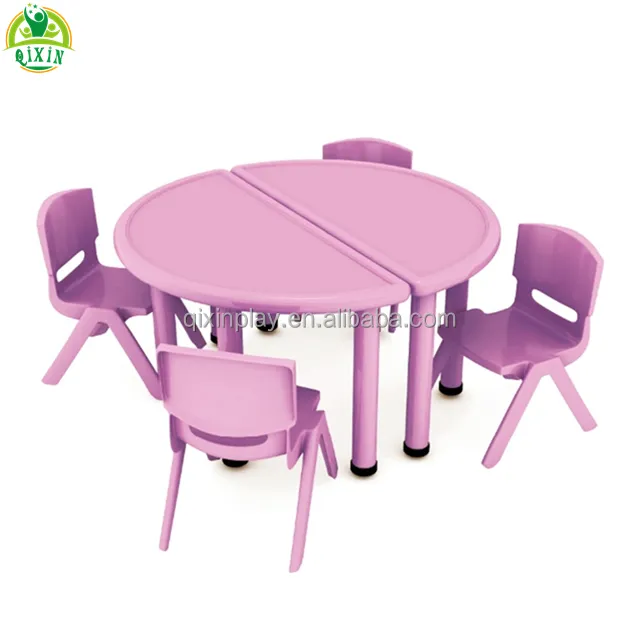 저렴한 독특한 유치원 가구 놀이 테이블 아이 핑크 테이블 의자 사용 QX-194A