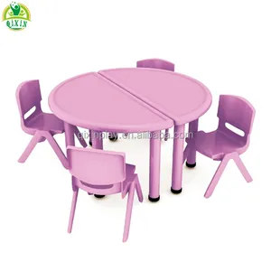 Cheap and unique kindergarten furniture play tables kids pink table without chairs for kids use QX-194A