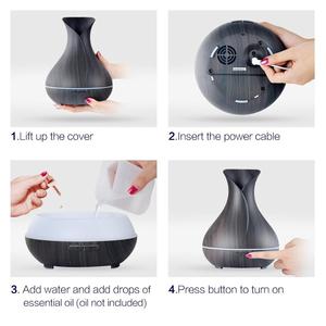 Nuevo Difusor de Aceites Esenciales de Aromaterapia de 400 ml en Oferta, <span class=keywords><strong>Humidificador</strong></span> de Aceites Esenciales con Acabado de Madera, Mini, Económico, de Fábrica China - Product Image 3