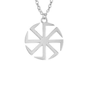 Collar de Acero Inoxidable Chapado en Oro, Joyería Svitovit para Mujer, Collar con Símbolo Eslavo Kolovrat, Collar Amuleto Solar Vikingo Nórdico - Product Image 3