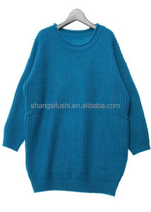 Guangzhou <span class=keywords><strong>pas</strong></span> <span class=keywords><strong>cher</strong></span> chauve-souris lâche 5GG manches longues en maille <span class=keywords><strong>pull</strong></span> chandail pour femmes - Product Image 2