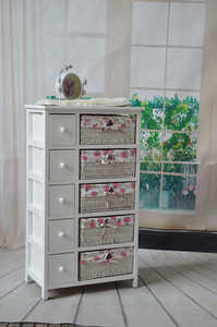 Cajonera de plástico Color Pintado de La Vendimia Barato Muebles Blancos - Product Image 1
