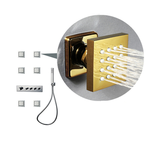 <span class=keywords><strong>Douche</strong></span> murale ajustable dorée Jets latéraux <span class=keywords><strong>Douche</strong></span> Spa Accessoires de salle de bain - Product Image 2