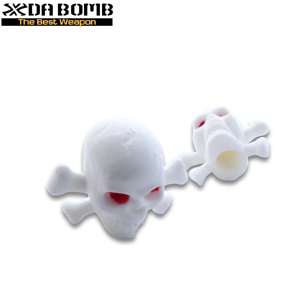 DaBomb White Skull Bicycle Tire Tube Valve Dust Cover Stem Cap