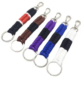 Chaveiro paracord artesanal, atacado, feito à mão, jiu brasileiro-jitsu fita, corda, chaveiro