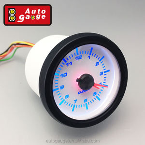 52 mm Clock Gauge With White Face and Black Rim - Product Image 2
