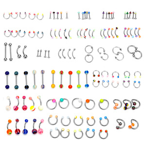 Servicio <span class=keywords><strong>de</strong></span> Envío Directo, 110 Piezas por Caja, 24 Diseños, Piercing <span class=keywords><strong>para</strong></span> Lengua, <span class=keywords><strong>Nariz</strong></span>, Ombligo, Joyería <span class=keywords><strong>de</strong></span> Piercing Más Vendida - Product Image 1