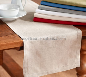 High Quality Embroidery <strong>Linen</strong> <strong>Placemat</strong> in Solid Colors with Dot Hemstitch - Product Image 4