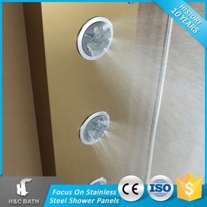 Top Classe Économique Mur Monté D'or Brosse En Laiton De Douche Panneau De <span class=keywords><strong>Carrosserie</strong></span> - Product Image 4
