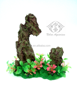 Yiwu acuario decorativo resina artificial montaña con plantas - Product Image 2