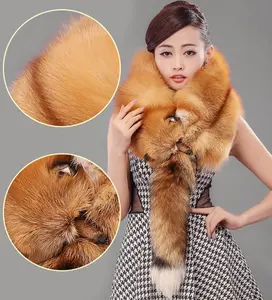 Natural fox fur skin body whole Scarf