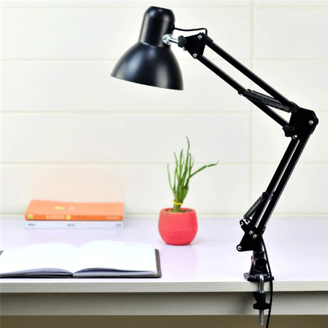 Lampe De Bureau LED Navaris En Bois D'Hévéa - Bras Articulé - Design Moderne