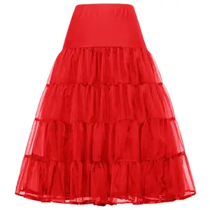 Grace karin vestido de noiva cl010638, vestido vermelho retrô vintage de 2 camadas