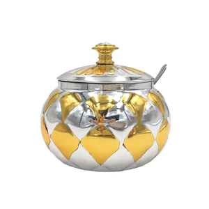 <span class=keywords><strong>Sucrier</strong></span> en acier inoxydable avec bec <span class=keywords><strong>verseur</strong></span> et couvercle Ustensile de cuisine arabe de couleur turque pour pots à sucre et à crème - Product Image 3