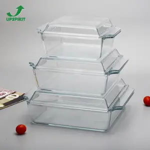 Platz Temperatur Ofen Sicher Backen Dish Glas Auflauf Mit Glas Abdeckung