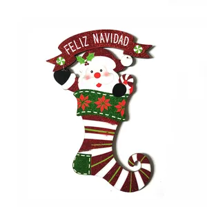 Pingente personalizado de espuma navidad, decoração natalina, papai noel, homem de neve, rena, pingente de meia de natal