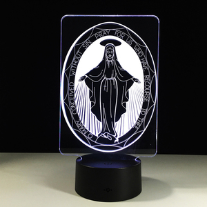 Lámpara Led para Dormir de la Virgen María, ilusión Visual 3D con degradado de 7 colores, para dormitorio de niños, decoración del hogar, regalos de <span class=keywords><strong>buena</strong></span> <span class=keywords><strong>suerte</strong></span> - Product Image 6