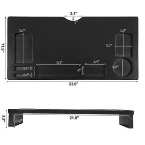 Support organisateur en bambou noir <span class=keywords><strong>pour</strong></span> moniteur, 5 pouces, avec organisateur de rangement, <span class=keywords><strong>pour</strong></span> ordinateur portable, <span class=keywords><strong>pour</strong></span> téléphone, <span class=keywords><strong>imprimante</strong></span> TV, bureau - Product Image 6
