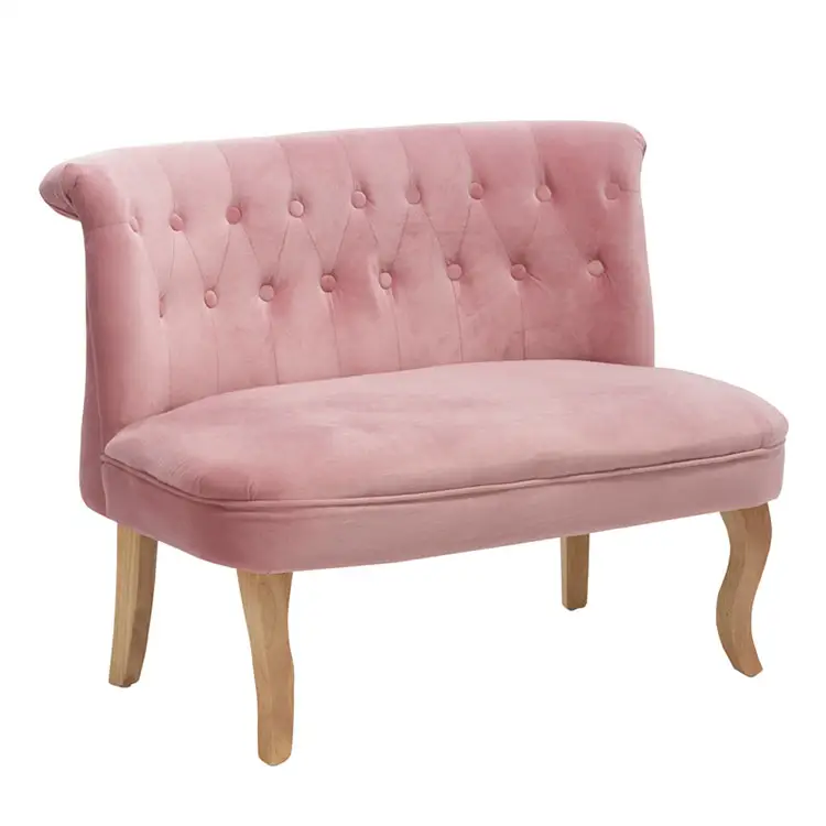 Carlford تصميم غرفة المعيشة الوردي المخملية مقعد واحد أريكة بدون كرسي