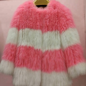 Natural mujeres invierno ropa punto Fox Fur Coat para Lady - Product Image 4