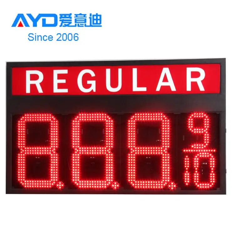 Panneau d'affichage à LED pour station-service électronique rectangulaire à 7 segments de 24 pouces 8889/10