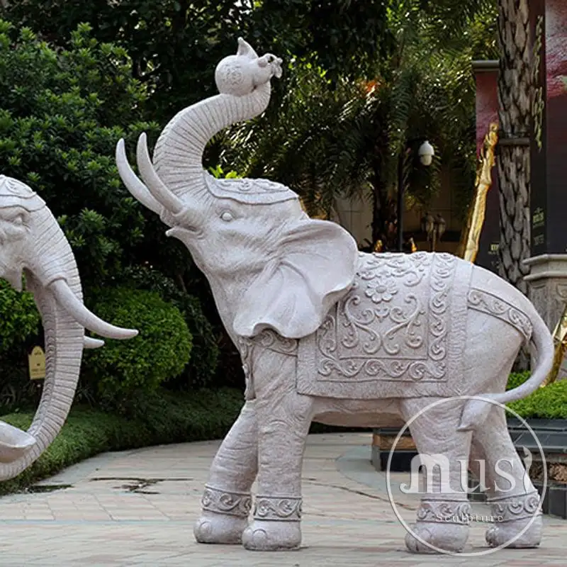 Patung Gajah Desain Modern Taman Serat Kaca Ukuran Hidup Patung Gajah