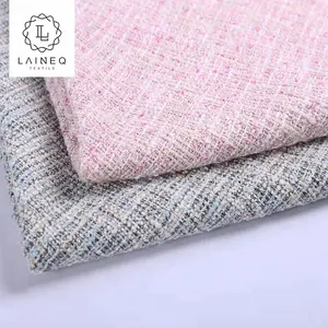 Nhà Máy Tweed Siêu Mềm Màu Hồng Pháp Chenille Bông Tweed Ăn Mặc Vải