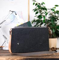Bolso Bandolera Cruzado de Piel y Fieltro para Portátil de 17 Pulgadas para Hombre, Ligero, Ecológico y con Protección Total