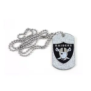 Sparkly silver metal pirate raider design sublimation dog tag