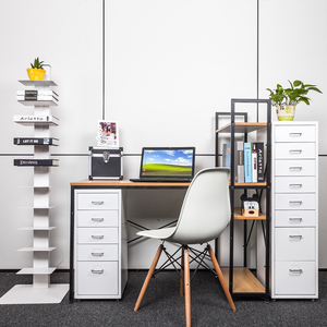 Design moderne meubles de maison en métal en acier inoxydable 5 <span class=keywords><strong>tiroir</strong></span> helmer armoire avec roulettes - Product Image 6
