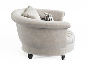 Chaise semi-circulaire en velours avec base en bois massif Margo de Meridian Furniture Inc, canapé de détente pour la maison et l'hôtel - Product Image 2