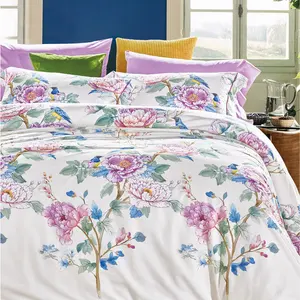 Cheap bedding 100% polyester bed sheet custom design rolls of material quilt printed fabric