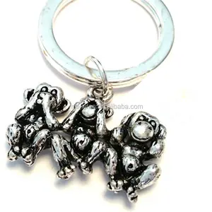 Three Monkeys Keychain Three wise monkeys Charm Keyring See no evil, Three Monkeys Jewelry