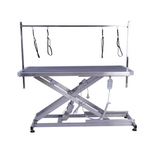 Table de toilettage électrique en acier inoxydable de haute qualité <span class=keywords><strong>pour</strong></span> animaux de compagnie, réglable en hauteur, alimentée par batterie, avec revêtement antidérapant en caoutchouc - Product Image 2