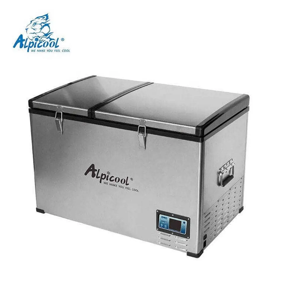 Alpicool BCD paslanmaz çelik karavan kompresör DC araba buzdolabı 100L dondurucu 12V kamyon buzdolabı süt soğutma için