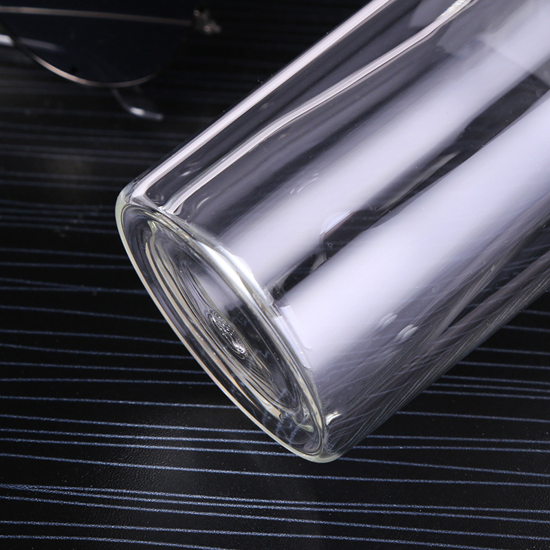 Double Wall Water Bottle with Bamboo Cover, Sport Glass Water Bottle With Filter