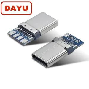 Conector USB tipo C macho de 24 Pines, conector usb para Cable de cargador QC